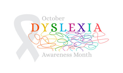 Dyslexia awareness month concept, contains picture in jpg on a white background