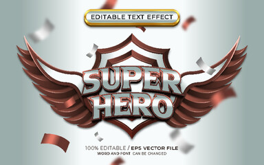 Editable Super Hero Text Effect with Winged Emblem
