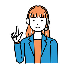 コールセンター　オペレーター　女性　ひらめき　ロングヘア
