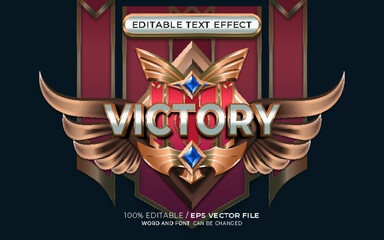 Editable Victory Text Effect with Winged Emblem