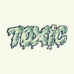 Toxic zombie font typography  illustration