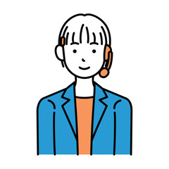 コールセンター　オペレーター　女性　ショートカット