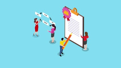 Business people check standard quality control file