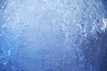 Obraz premium Blue water texture. Bubbles and bubbling water.
