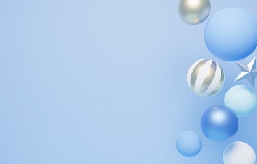 3D素材_かわいいオーナメント_ブルー