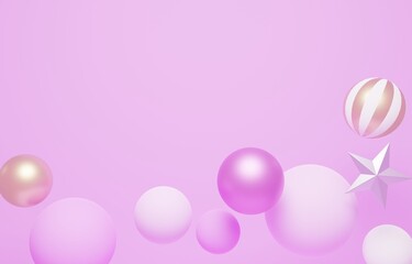 3D素材_かわいいオーナメント_パープル