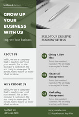 Green and gray business flyer