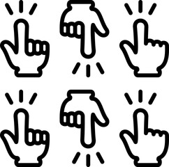 指さす手のアイコンセット