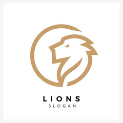 Lion gold logo design illustration for business