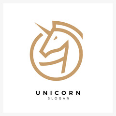 unicorn gold logo design illustration for business  © RISEVN