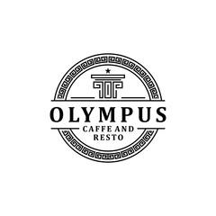 Vintage Ancient Restaurant Stamp Logo Design