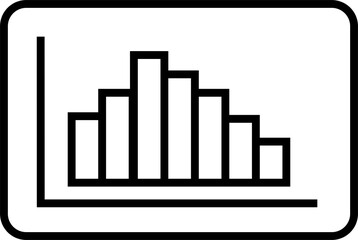 Isolated icon of a dashboard with bar chart. Concept of data analysis, monitoring and management.