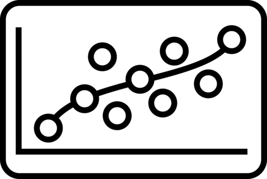 Isolated icon of ML math regression algorithm. Concept of artificial intelligence, deep learning and machine learning. - Powered by Adobe