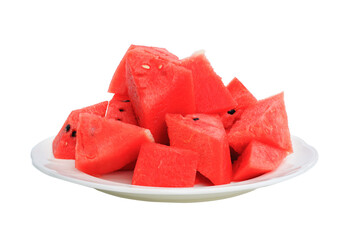 Close-up of fresh slices of red watermelon 