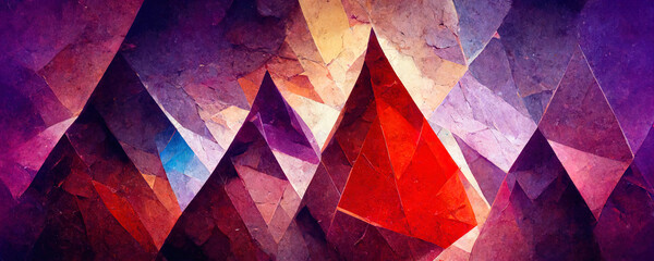 abstract 3D illustrations in the form of geometric triangles and polygons creating a bright background