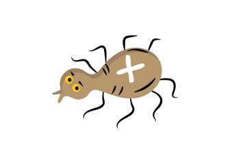 Spider . Halloween, holiday. Icon, badge, festive attribute. Vector illustration, background isolated.