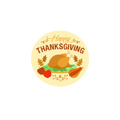 Thanksgiving day traditional turkey. Vector illustration, banner, sticker, greeting card