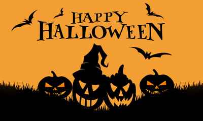 Flat design halloween background,  Gradient halloween background.