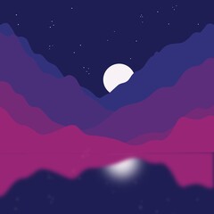 Obraz premium A beautiful landscape with reindeer. Landscape with a journey in the mountains. Beautiful view with mountains and deer.Stylish background,wallpaper,template with mountains and deer.