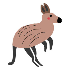 kangaroo hand drawn childish element