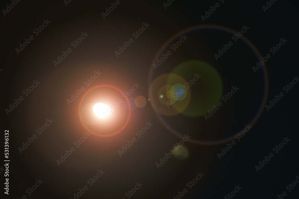 Wall mural blur full moon cover by spreading cloud with light flare in night