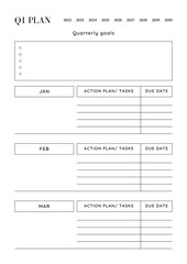 Quarterly goal Templates Q1