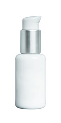 small fluid cosmetic bottle isolated on a transparent background