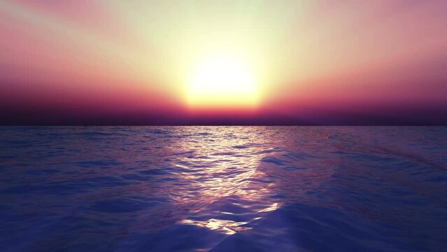 sunset over ocean 4k