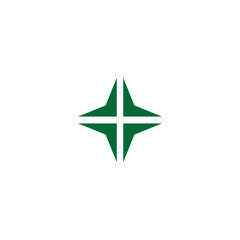 plus medical green arrow simple geometric logo vector