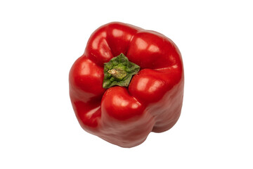 Red bell pepper isolated on a white background.