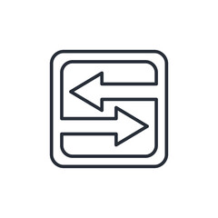 Square button replacement. Vector linear icon isolated on white background.