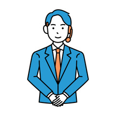 コールセンター　オペレーター　男性　お辞儀