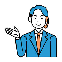 コールセンター　オペレーター　男性　案内