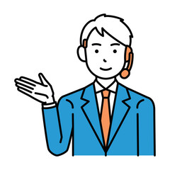 コールセンター　オペレーター　男性　案内