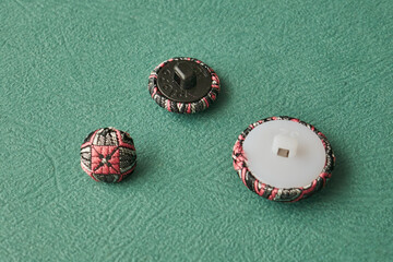 handmade buttons with an abstract print