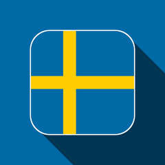 Sweden flag, official colors. Vector illustration.