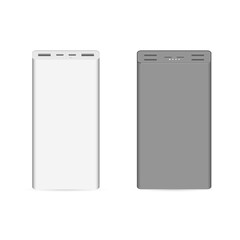 Set of external batteries, 3D vector illustration.