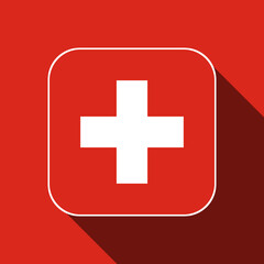 Switzerland flag, official colors. Vector illustration.