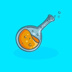 Hand drawn halloween Poison Lab Jar Doodle