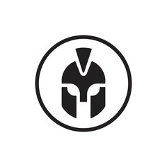 Spartan helmet logo design template, warrior sparta logo icon
