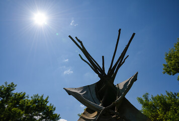 sky and sun over the wigwam © Tetiana