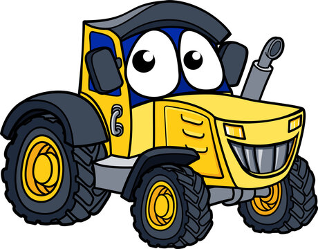 recommend clip art: Farm Tractor Cartoon Character