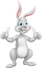 Obraz na płótnie Canvas Cartoon Easter Bunny Rabbit Giving Thumbs Up