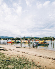 Fisherman village during sunset in Kuantan, Pahang.