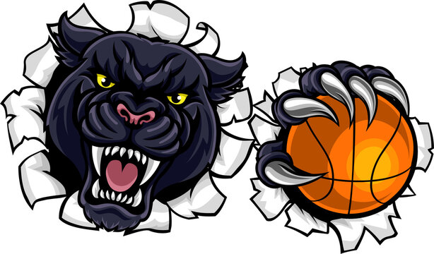 Black Panther Basketball Mascot