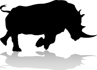 Obraz na płótnie Canvas Rhino Animal Silhouette