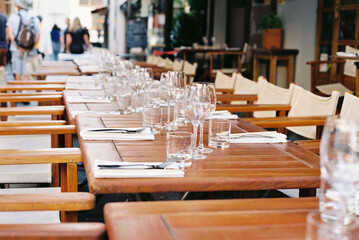 glasses and tables