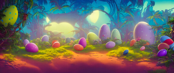 Fototapeta na wymiar Artistic concept painting of a easter holiday, background illustration.