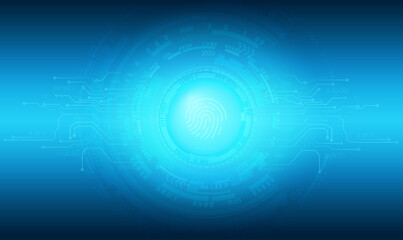 Abstract blue computer technology background with circuit board and  circle tech.Vector illustration