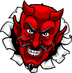Devil Satan Evil Mascot Cartoon Face